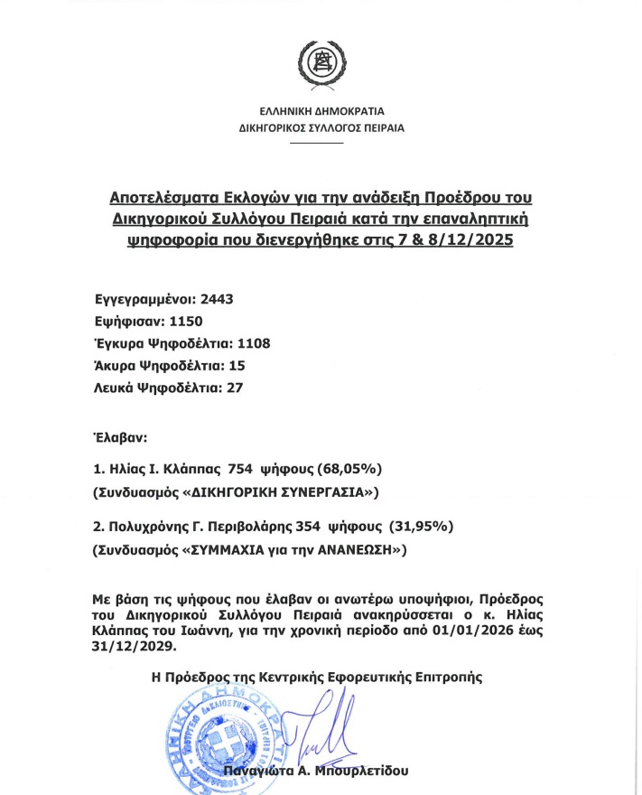 pireastime dspeiraia ekloges apotelesmata