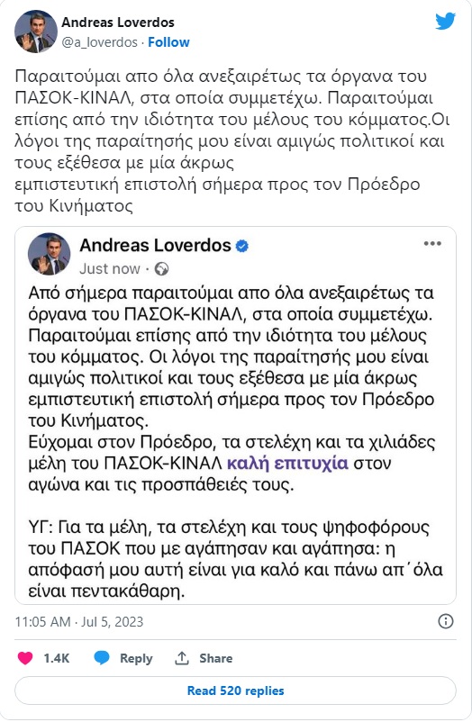 pireastime loverdos tweter